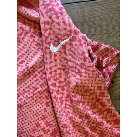 Nike Pro Women’s Large Running Shirt Peach ISH PinkDri-Fit Patterned Quarter Zip - Picture 9 of 14